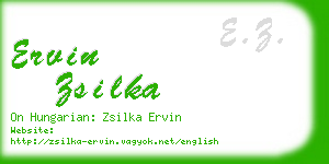 ervin zsilka business card